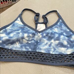 Blue Tie-Dye Sports Bra